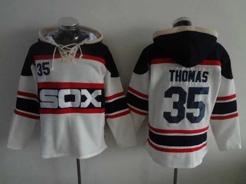 Chicago White Sox #35 Frank Thomas White Sawyer Hooded Sweatshirt Alternate Home MLB Hoodie,We sell and wholesale Chicago White Sox #35 Frank Thomas White Sawyer Hooded Sweatshirt Alternate Home MLB Hoodie on line form chian!
